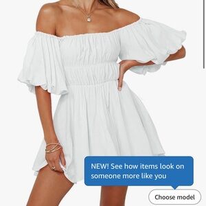 Simple Off-Shoulder White Dress - Ren Faire!